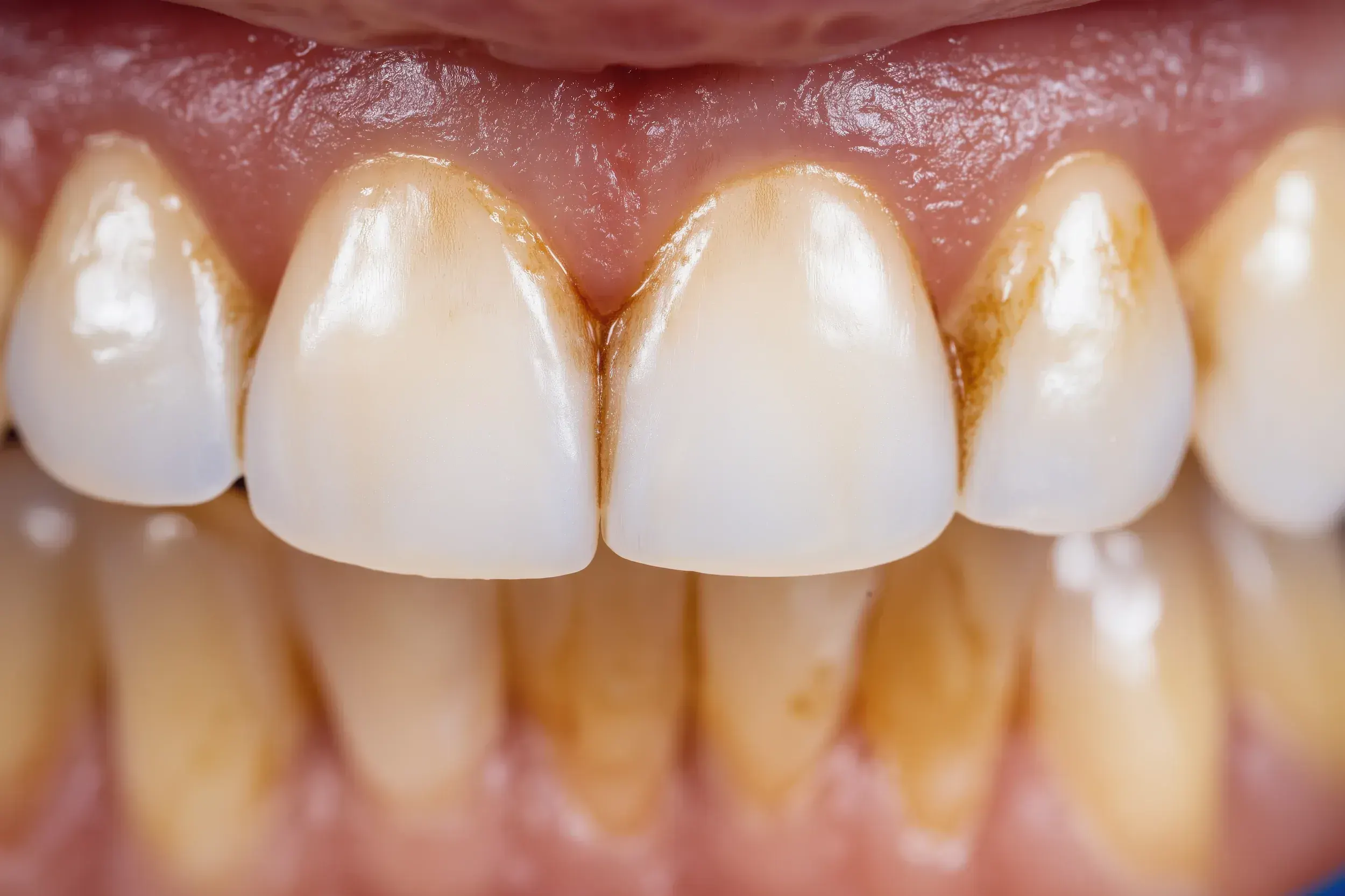Person comparing tooth shade at East Ellijay Family and Cosmetic Dentistry in East Ellijay GA