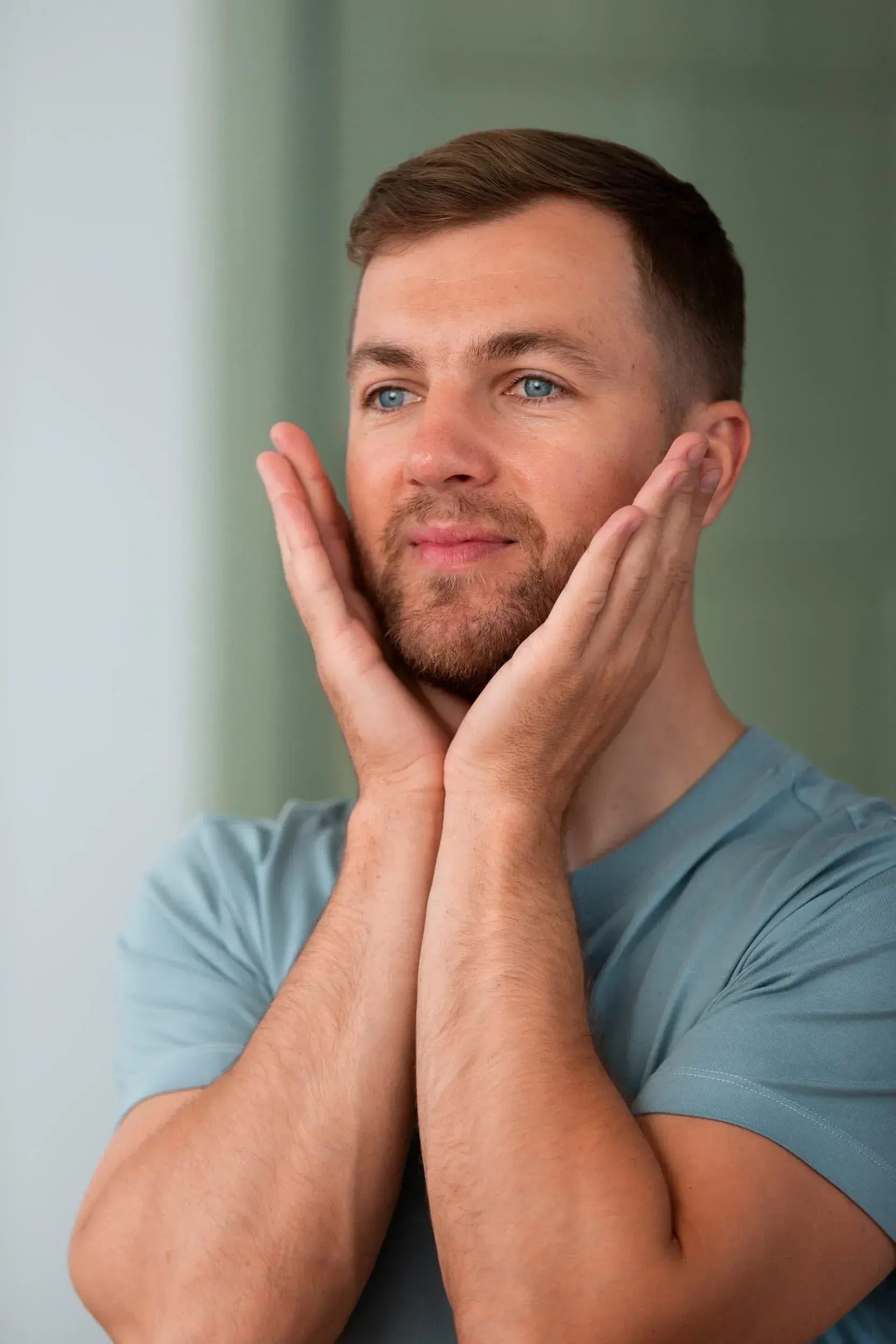 Close-up of patient describing jaw discomfort to dentist at East Ellijay Dental